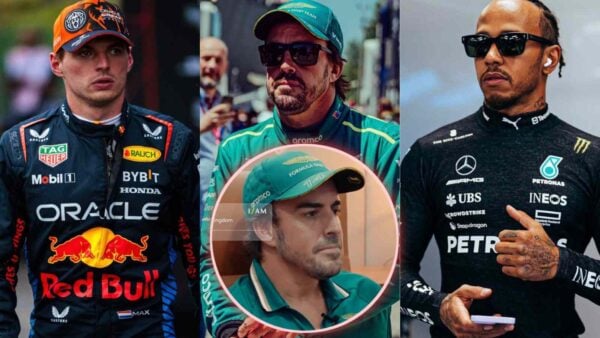 Max Verstappen, Fernando Alonso and Lewis Hamilton