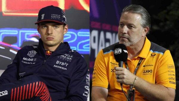 Max Verstappen and Zak Brown (via IMAGO)