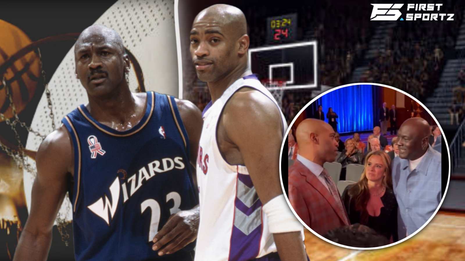 (Video) Michael Jordan and wife Yvette Prieto shower Vince Carter with love during HOF  induction