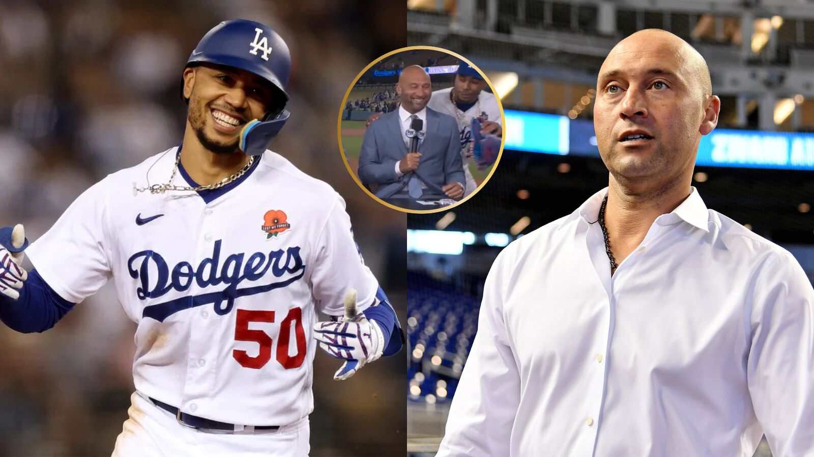 (Video) Mookie Betts TROLLS Derek Jeter during postgame show following Dodgers 4-2 victory against Yankees