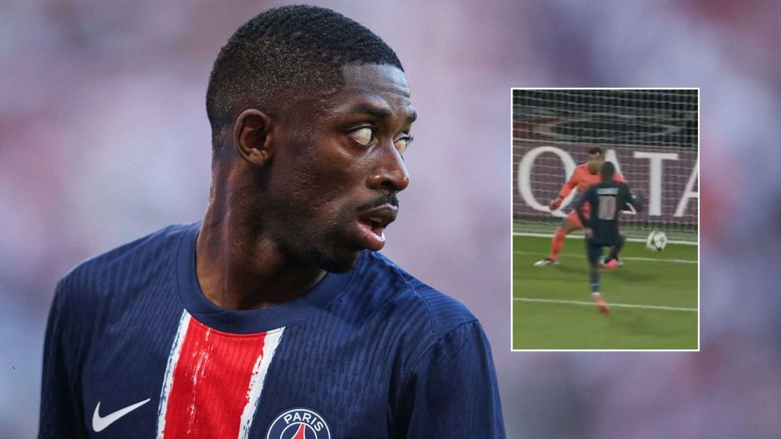 “He’s finished” – Fans fed up with Ousmane Dembele as Frenchman misses multiple chances in frustrating result for PSG