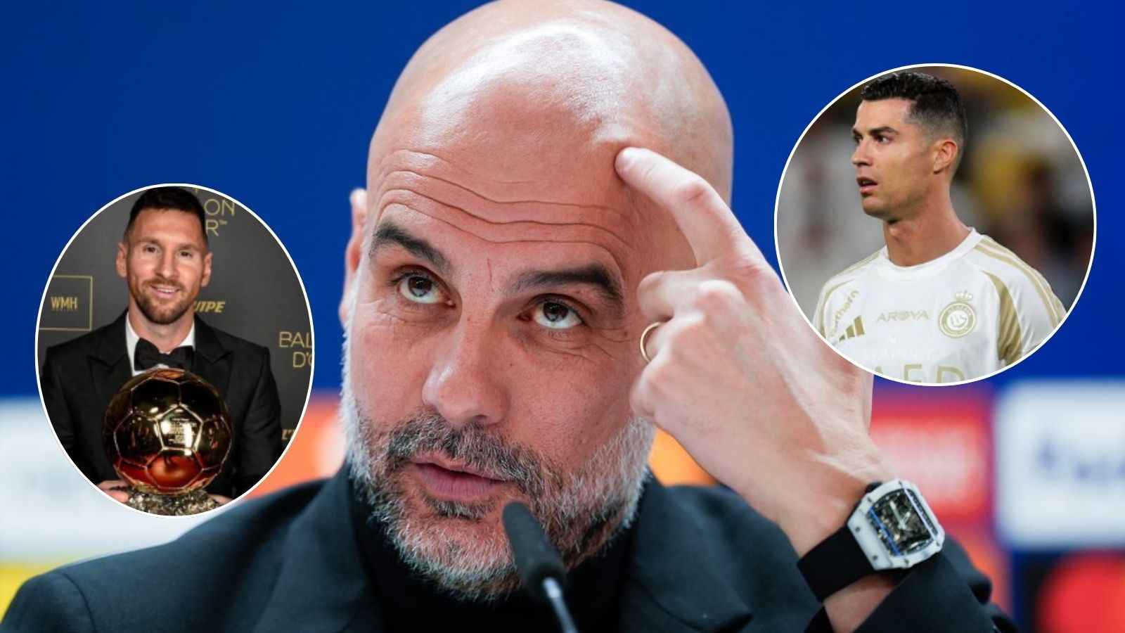 Pep Guardiola has bizarre ‘father’ comparison between Lionel Messi and Cristiano Ronaldo