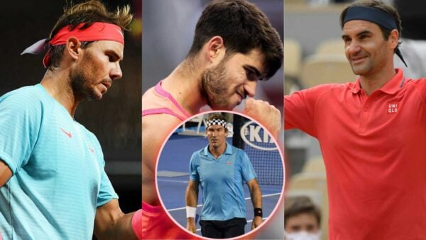 Rafael Nadal, Carlos Alcaraz, Pat Cash, Roger Federer