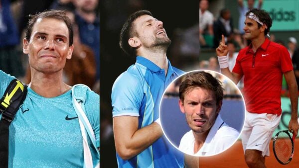 Rafael Nadal, Novak Djokovic, Nicolas Mahut, Roger Federer