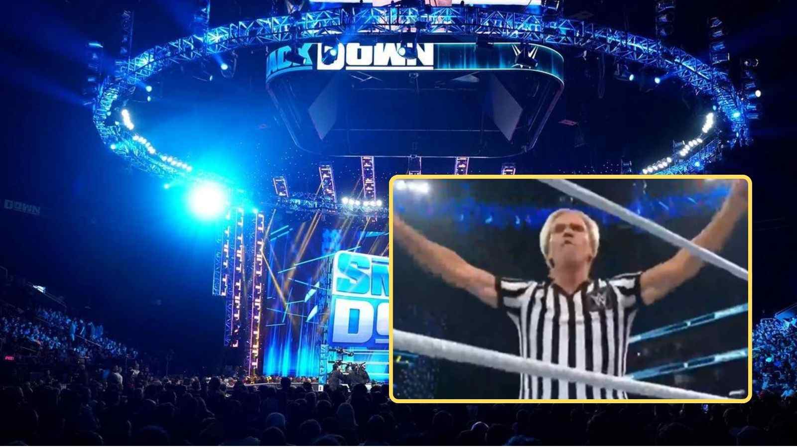 (Video) Referee forced to stop SmackDown match abruptly as former WWE Champion collapses after horrific injury 