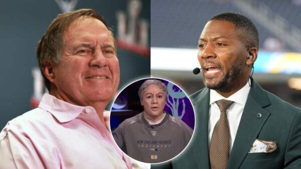 Ryan Clark dressing up as Bill Belichick for Halloween