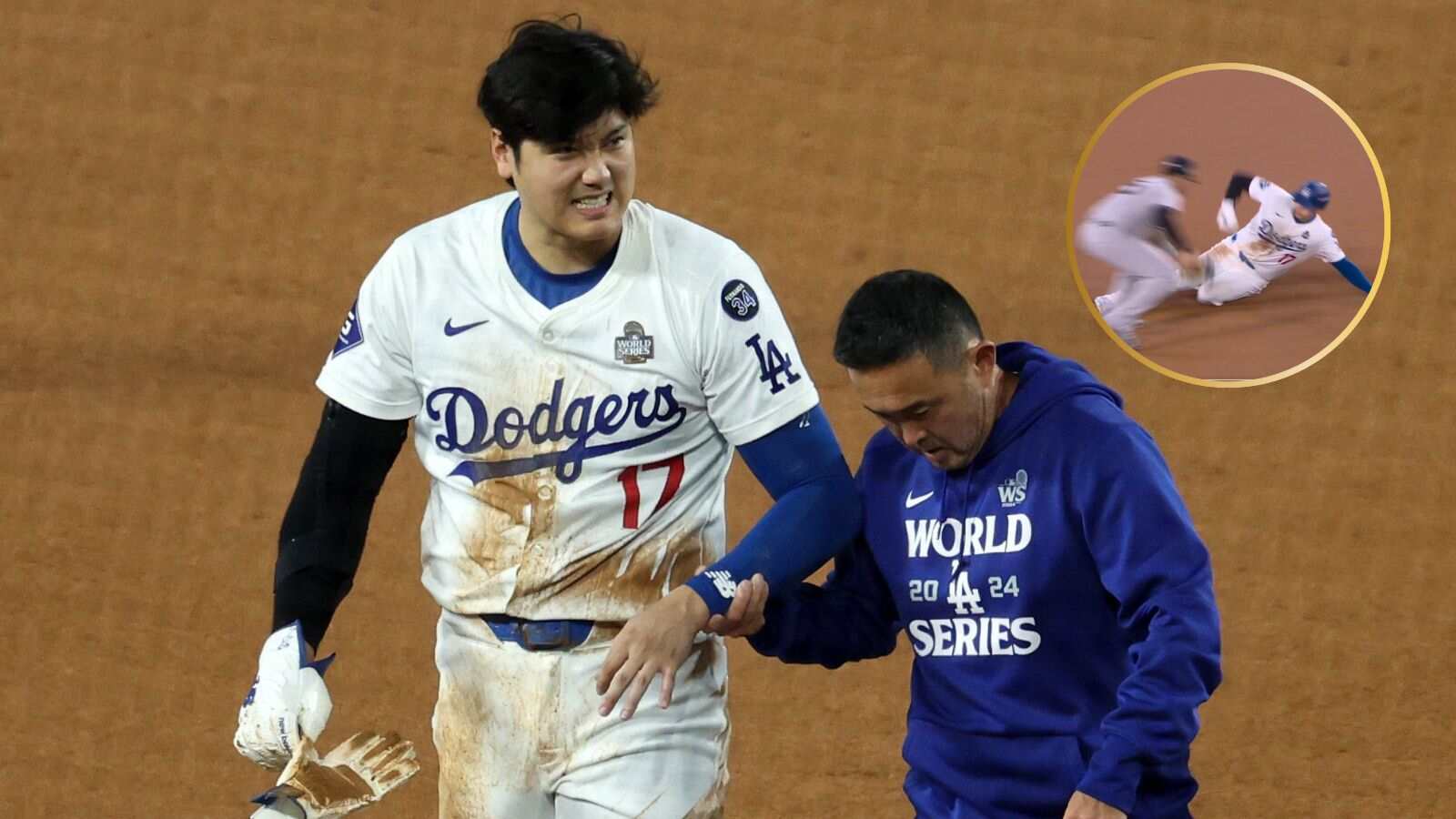 (Video) Shohei Ohtani suffers injury while sliding onto second base during World Series Game 2