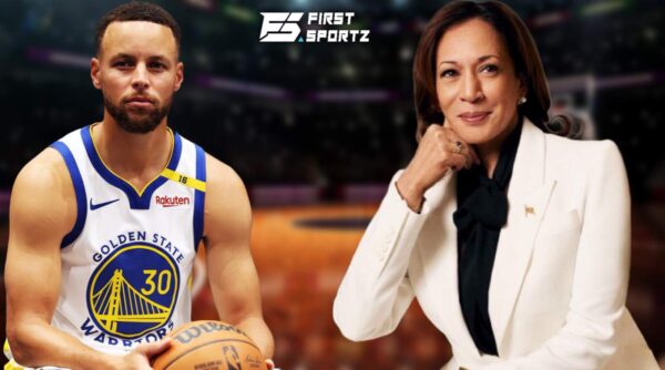 Steph Curry and Kamala Harris