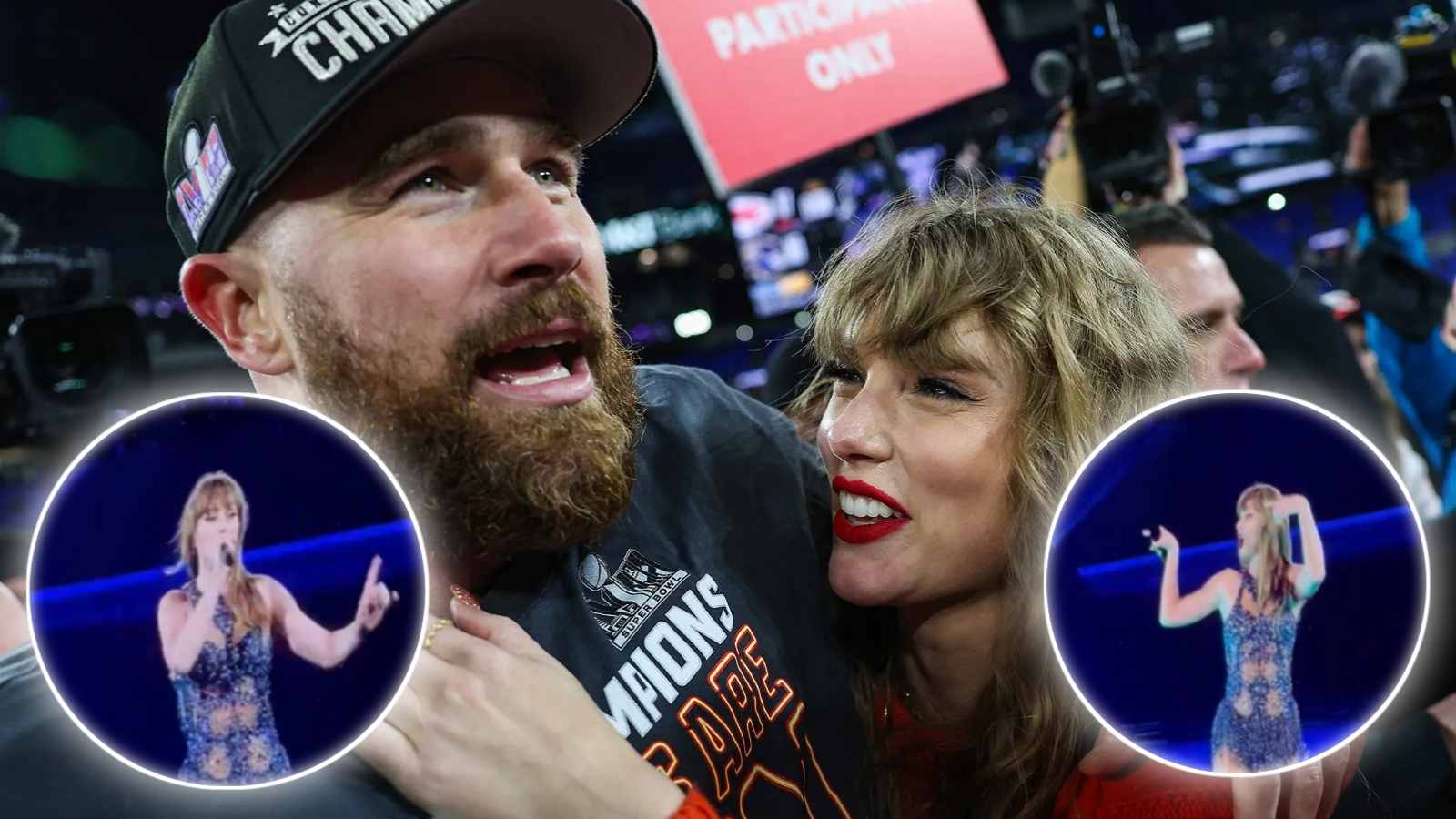 (Video) Taylor Swift does Travis Kelce’s iconic first down signal on stage during Eras Tour