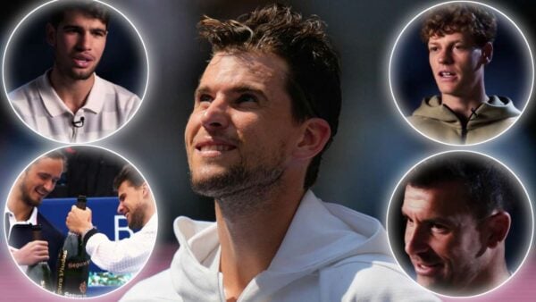 Tennis players paid tribute to Dominic Thiem ahead of the last match of his career