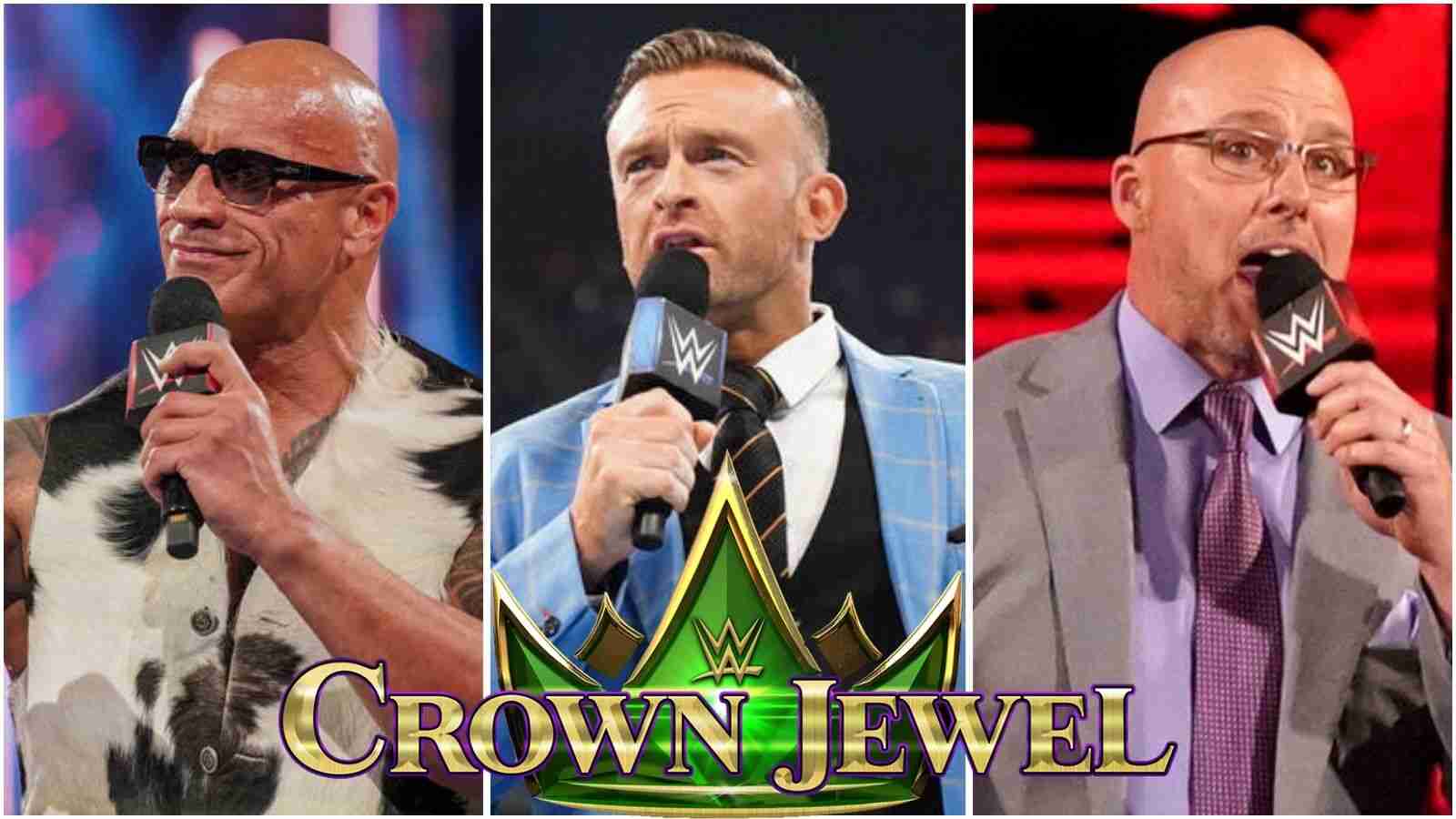 The Rock’s daughter, Nick Aldis, and Adam Pearce collaborate to announce a big title match at Crown Jewel