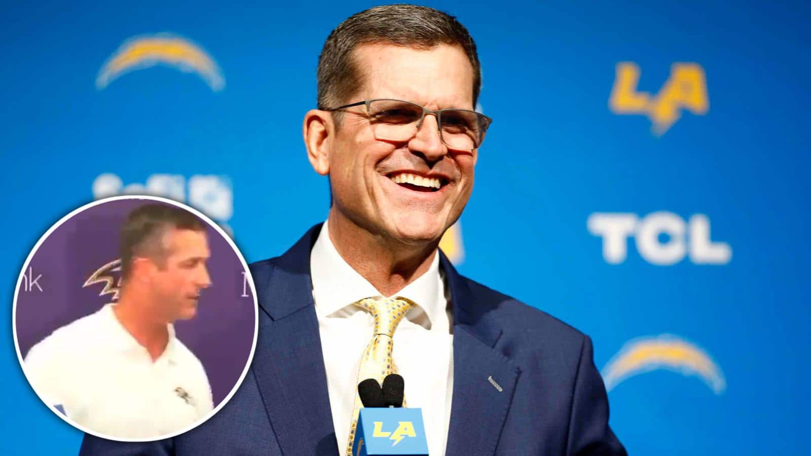 (Video) Concerned John Harbaugh abruptly ends press conference after hearing about brother Jim Harbaugh’s condition in Denver