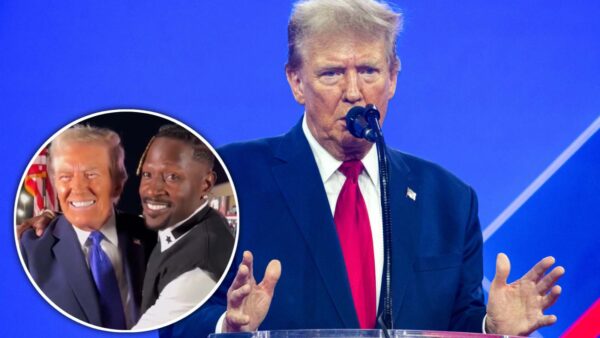 (Video) Donald Trump's awkward reaction to Antonio Brown trying to hug him at his rally in Pennsylvania