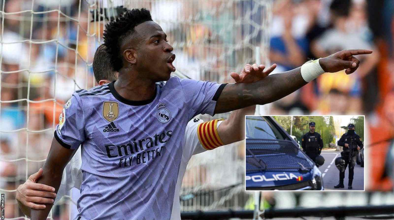 Spain police ARREST four over hate campaign against Real Madrid’s Vinicius Jr.