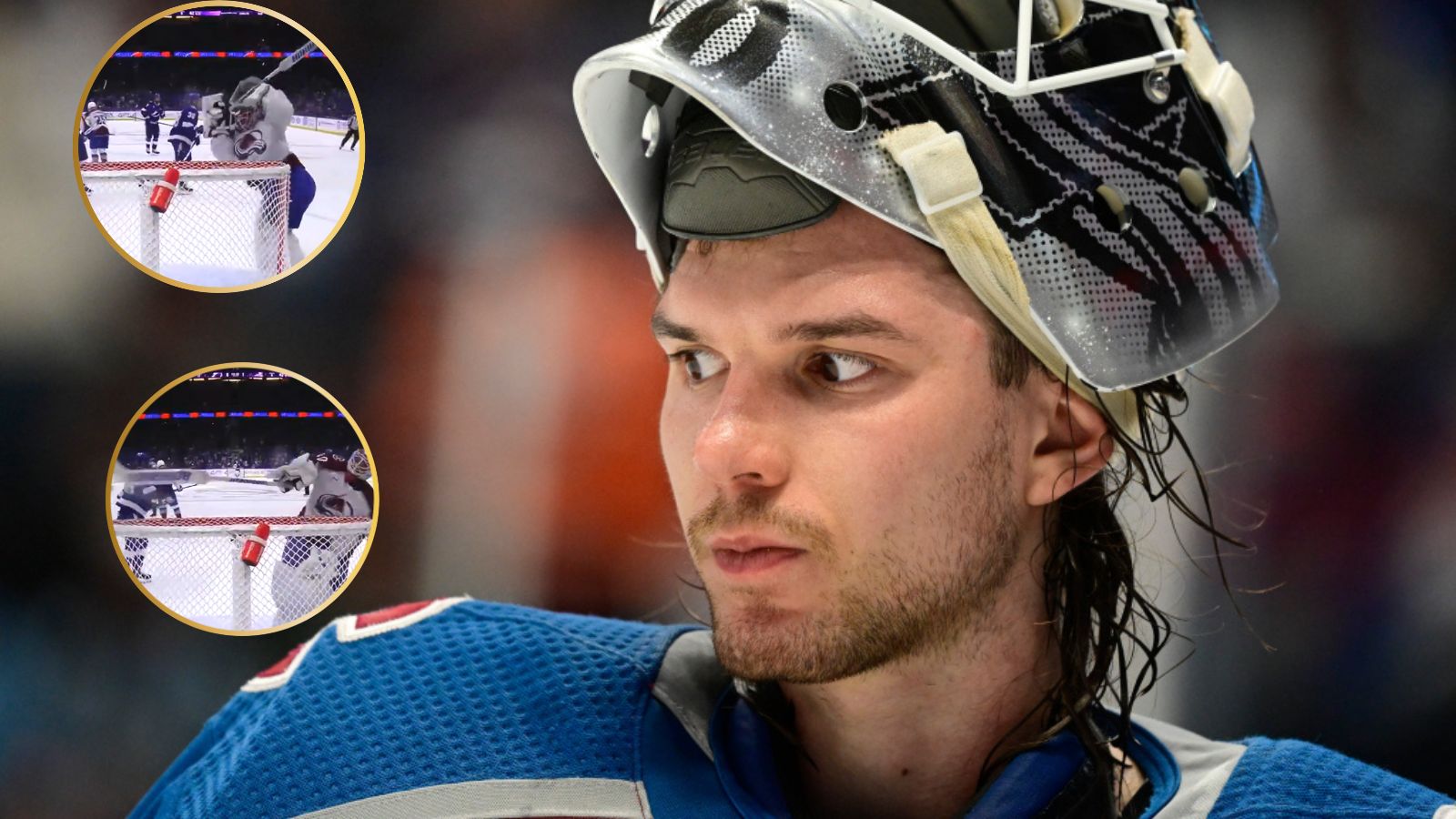 (Video) Goaltender Alexander Georgiev throws away stick in frustration during Lightning-Avs game