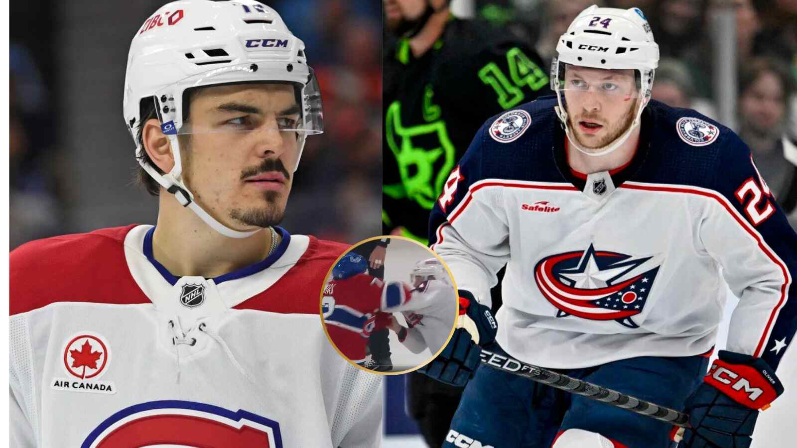 (Video) Arber Xhekaj and Mathieu Olivier drop gloves in heavyweight tilt, trade several punches in Canadiens-Blue Jackets game