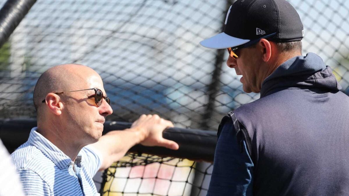 Brian Cashman and Aaron Boone