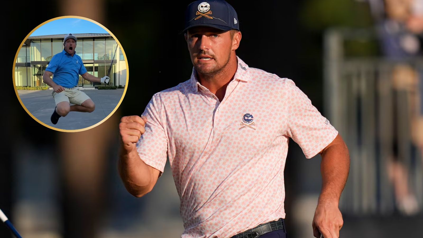 (Video) Bryson DeChambeau WILDLY celebrates after completing hole-in-one challenge over his mansion, fans react