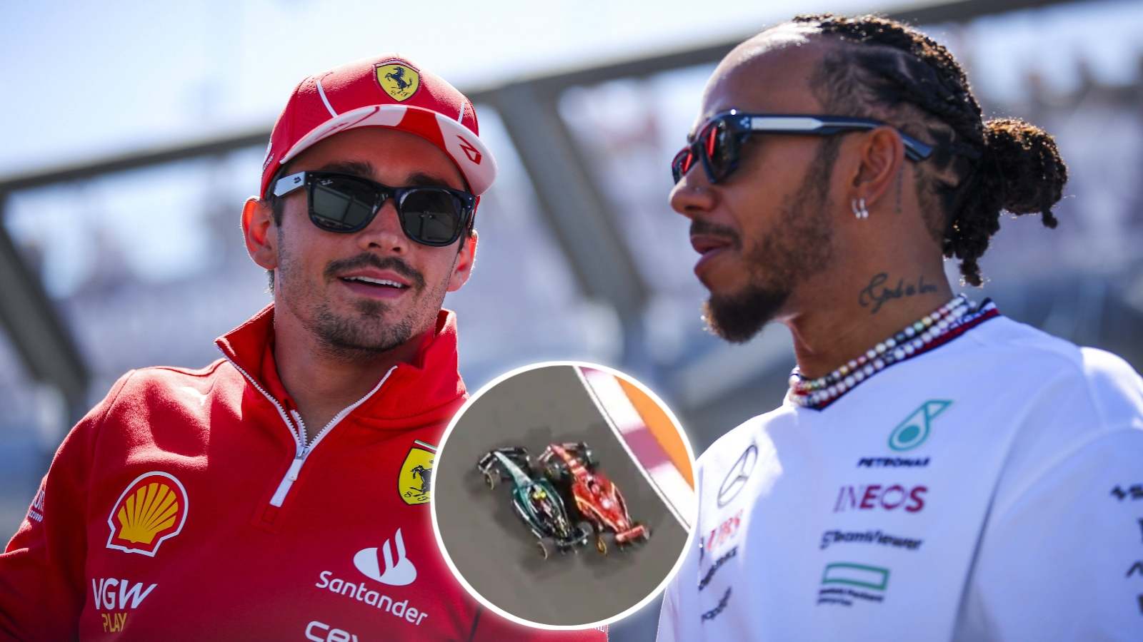 (Video) Lewis Hamilton narrowly escapes disaster after contact with Charles Leclerc in Qatar GP Sprint