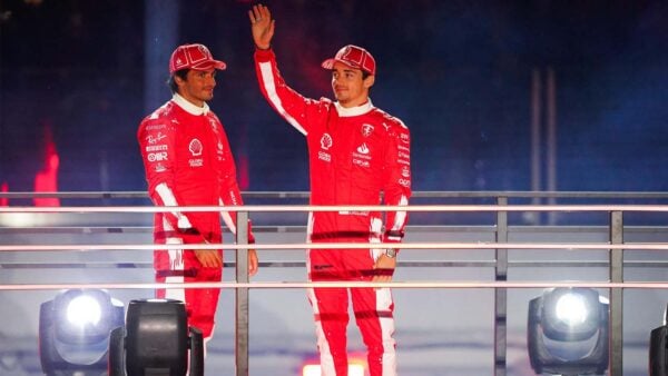 Ferrari Charles Leclerc and Carlos Sainz at the 2023 Las Vegas GP (via Eurosport)