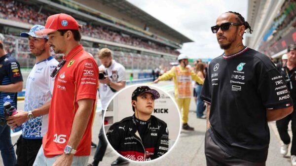 Charles Leclerc and Lewis Hamilton, Zhou Guanyu