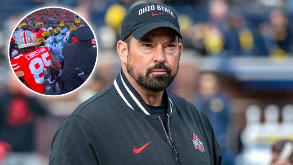 'Clueless' Ryan Day watches Michigan-Ohio State players fight over planting flag after historic defeat