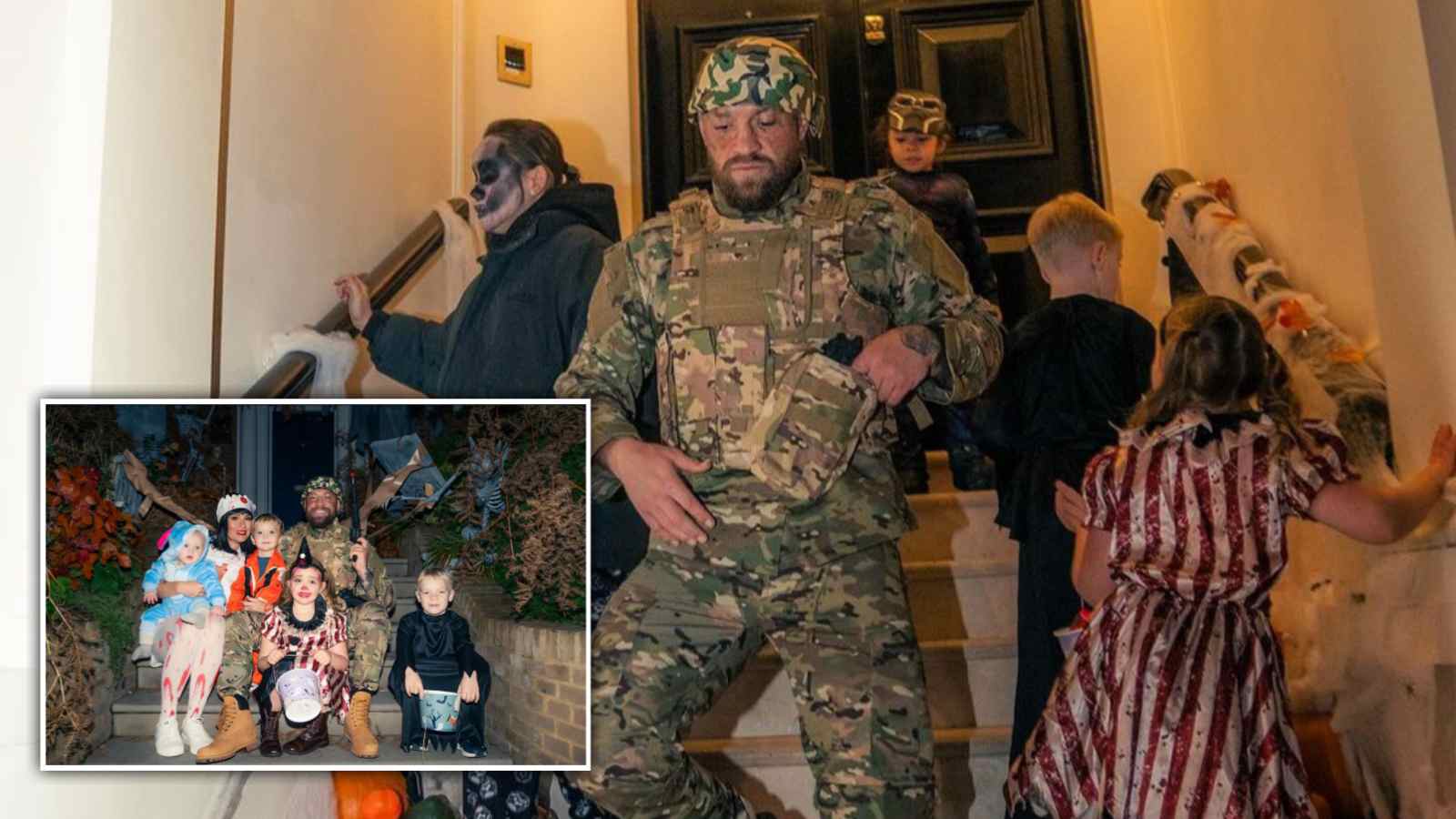 Conor McGregor SPOOKS neighborhood with kids on Halloween with amazing costume