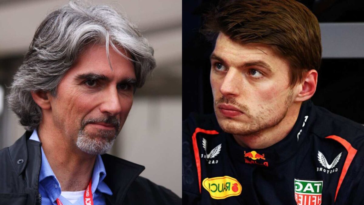 Damon Hill and Max Verstappen