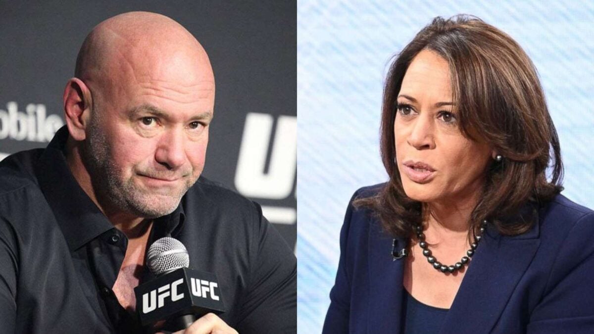 Dana White and Kamala Harris 