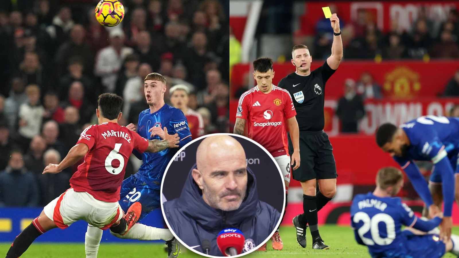 Enzo Maresca ANGRILY reacts to Lisandro Martinez’s horror tackle as United man escapes without red in 1-1 Chelsea draw