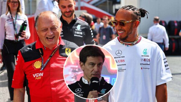 Fred Vasseur and Lewis Hamilton (via Planetf1), Toto Wolff (via IMAGO)