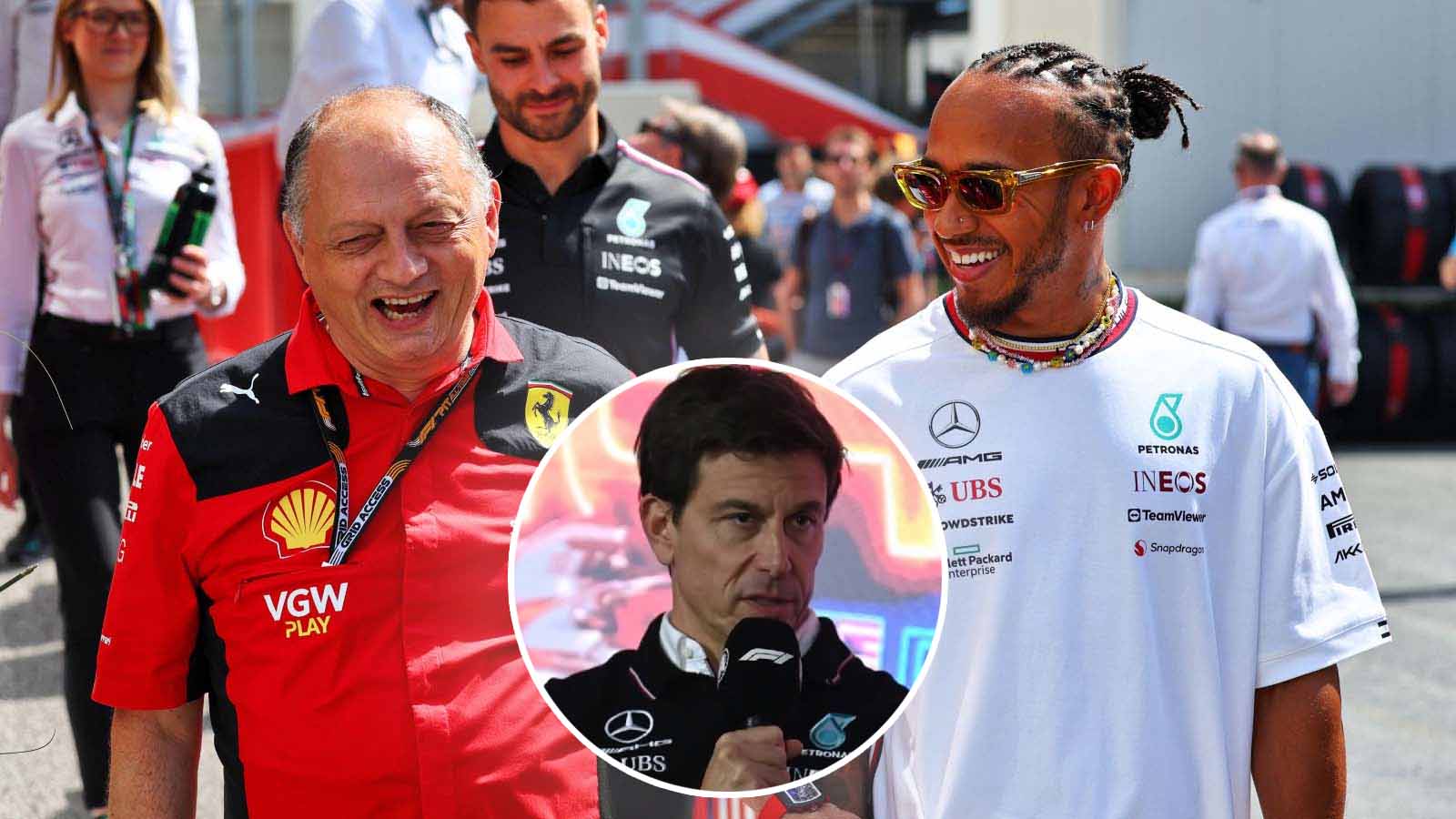 Toto Wolff reveals Fred Vasseur IGNORED his text over Lewis Hamilton’s shock Ferrari switch