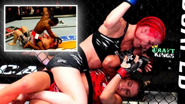 Gillian Robertson uses Jon Jones like barrage of 12-6 elbows on Luana Pinheiro at UFC Vegas 100