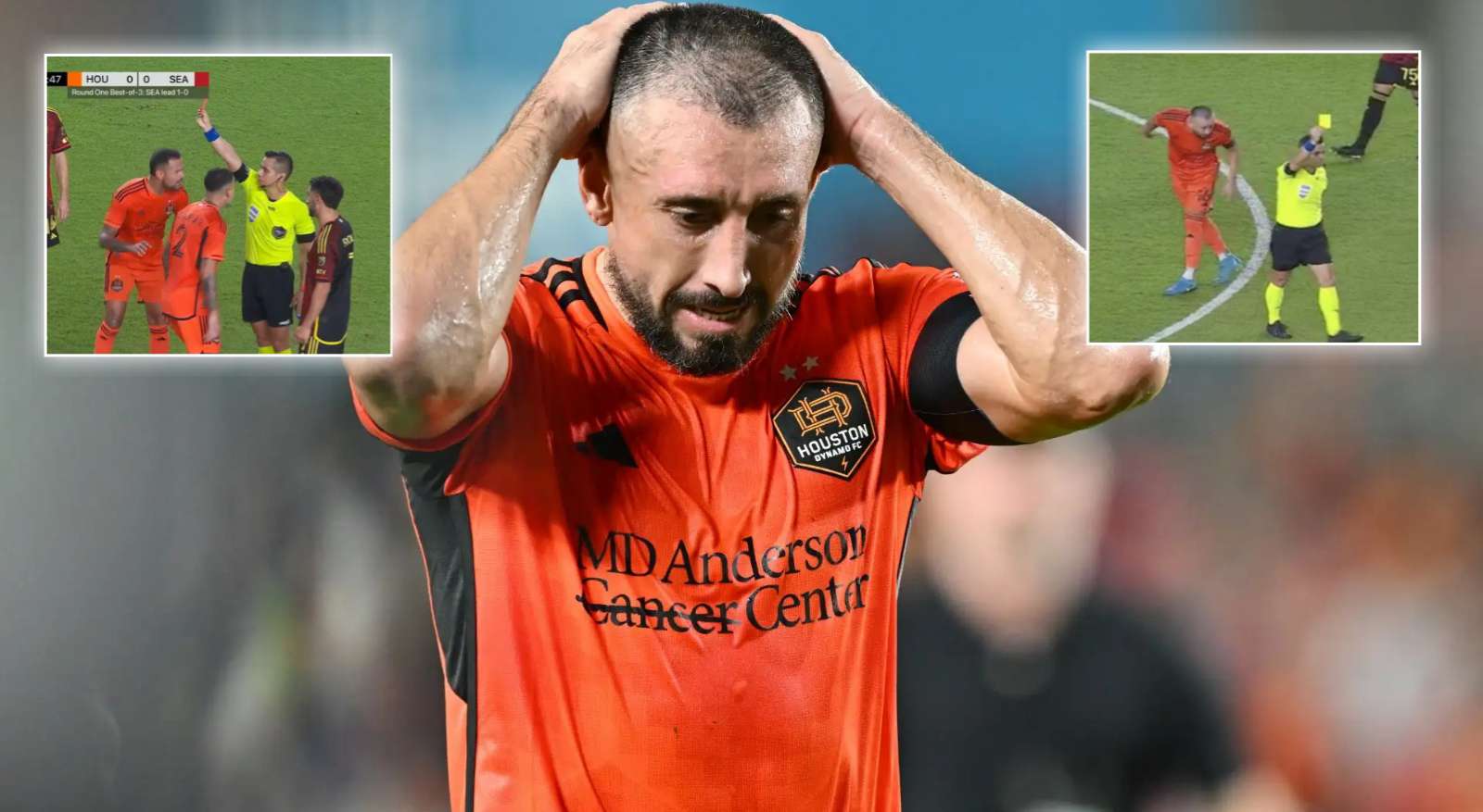 Former Atletico Madrid and MLS star Hector Herrera shown red for BIZARRELY spitting at referee in protest