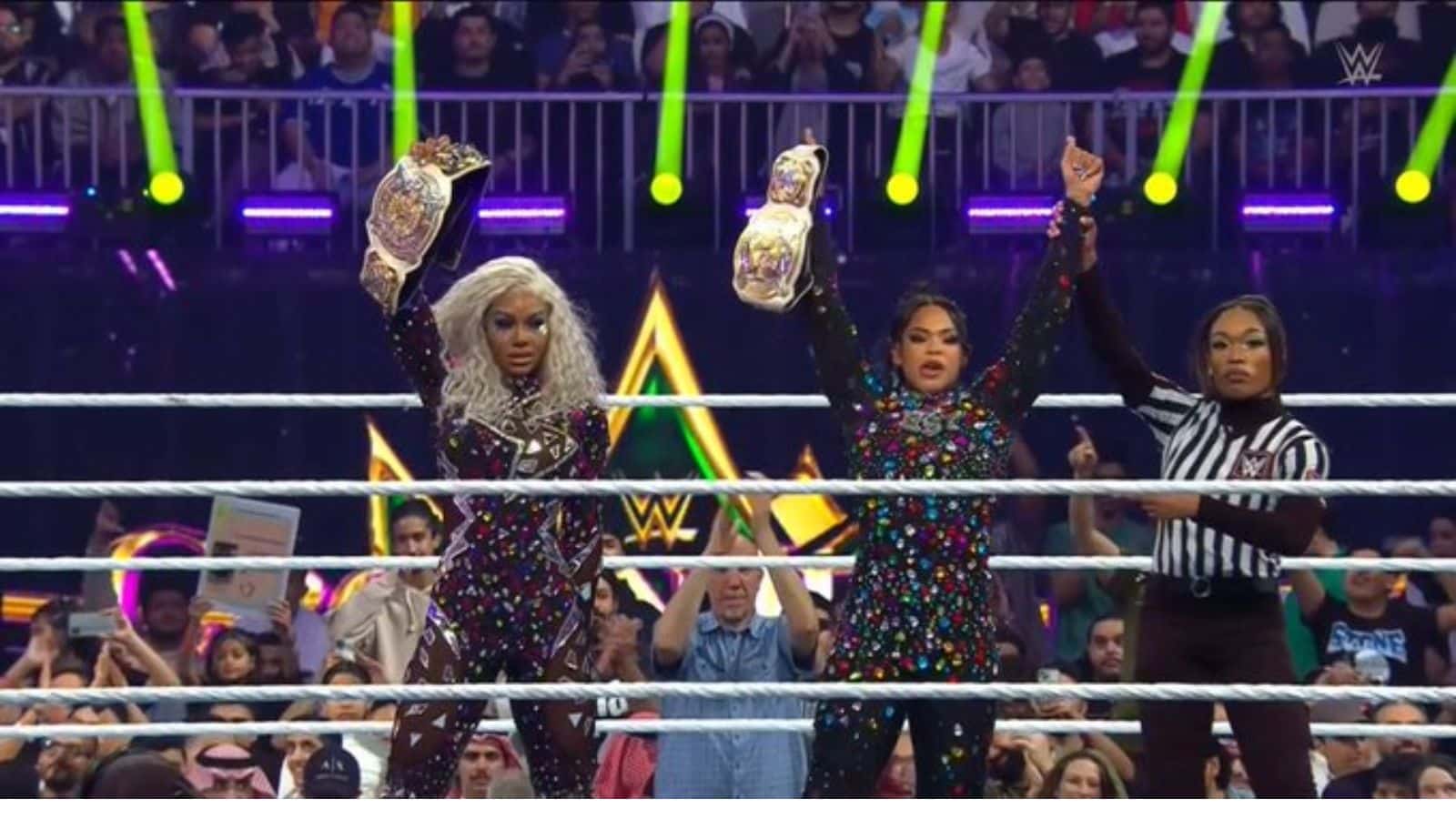 “Better then the Bloodline tbh”- Bianca Belair and Jade Cargill retain women’s tag team titles in an entertaining follow-up to messy Bloodline opener at Crown Jewel, fans react