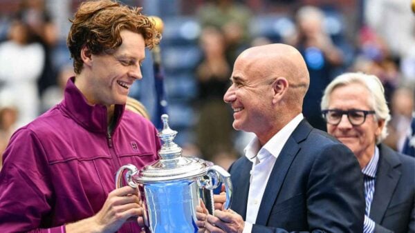 Jannik Sinner and Andre Agassi (via US Open)