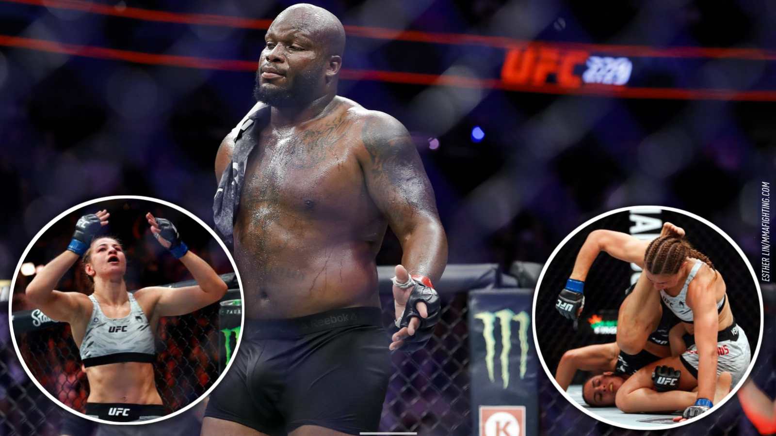 Derrick Lewis ‘balls was hot’ moment recreated by female fighter in hilarious UFC Edmonton interview 