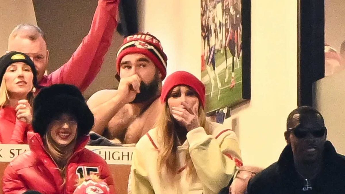 Jason Kelce with Taylor Swift at Chiefs' game