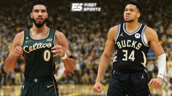 Jayson Tatum and Giannis Antetokounmpo