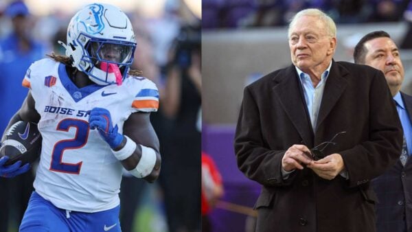 Jerry Jones and Boise State running back and Heisman favorite Ashton Jeanty