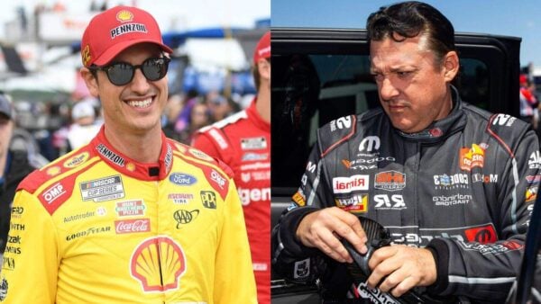 Joey Logano and Tony Stewart