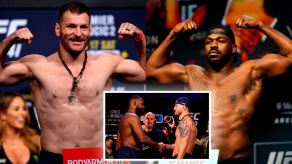 Jon Jones, Stipe Miocic share final faceoff ahead of UFC 309