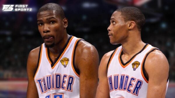 Kevin Durant and Russell Westbrook from their times with the Oklahoma City Thunder