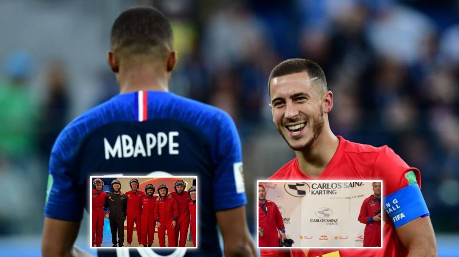 “We know what’s wrong now” – Fans react as Kylian Mbappe spotted Go Karting with Real Madrid ‘flop’ Eden Hazard in the international break