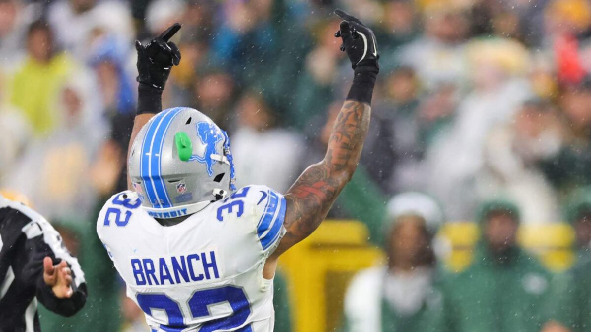 Lions' Brian Branch against the Packers