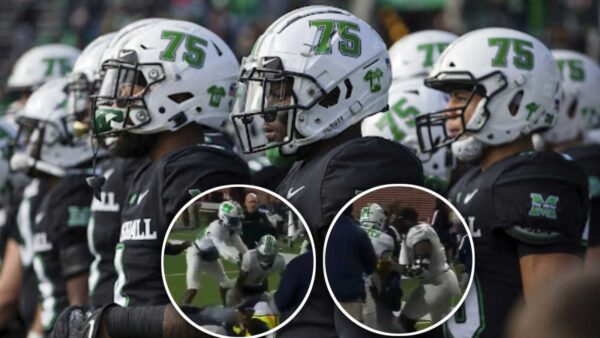 Marshall football players get into a fight with cameraman