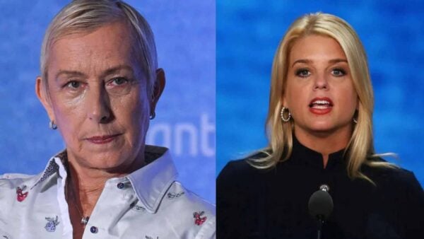 Martina Navratilova and Pam Bondi (via FOX news, The Intercept)