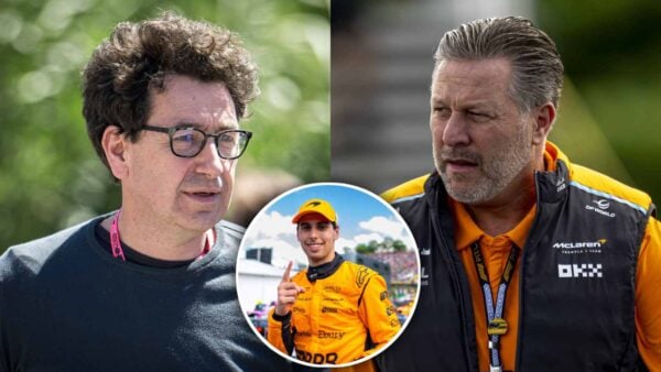 Mattia Binotto, Zak Brown and Gabriel Bortoleto