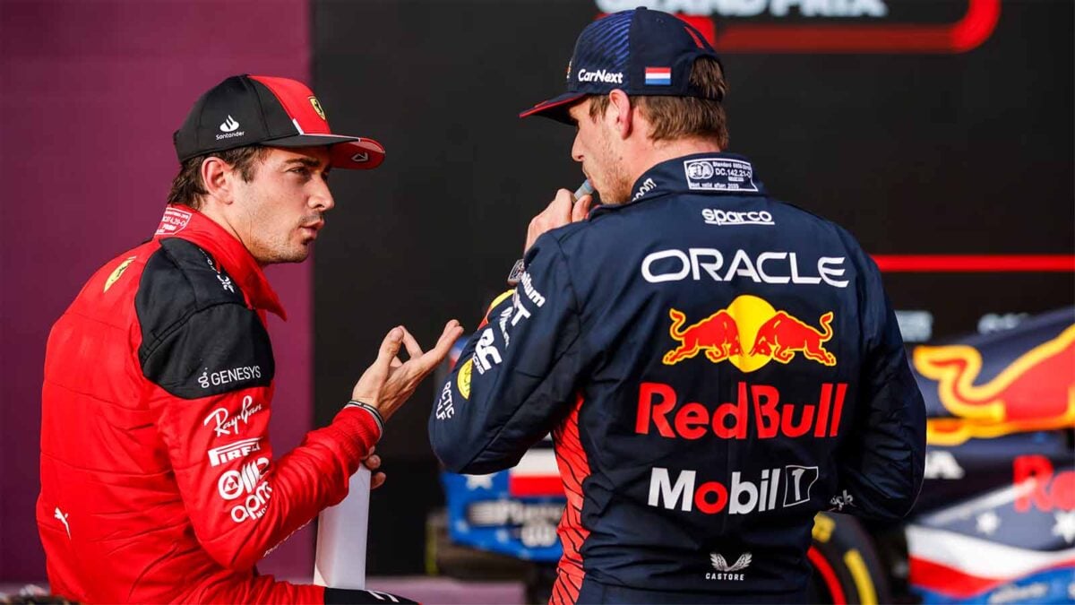 Max Verstappen and Charles Leclerc (via Formula 1)