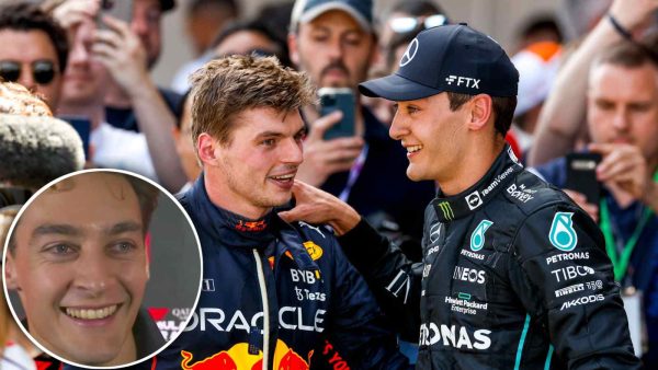 Max Verstappen and George Russell